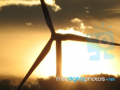 Judith Gap,mt Windmills Stock Photo