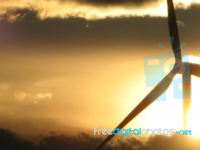 Judith Gap,mt Windmills Stock Photo