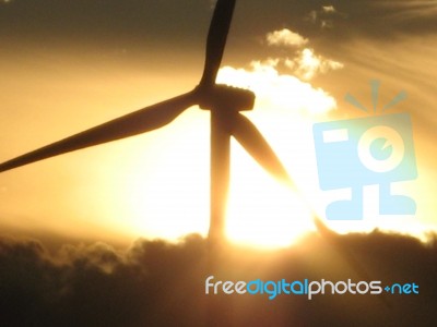 Judith Gap,mt Windmills Stock Photo