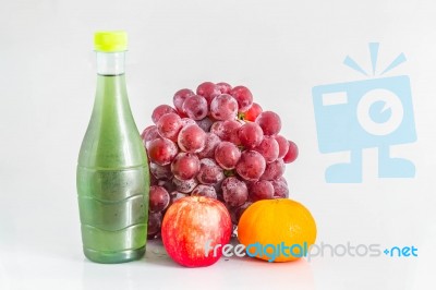 Juice And Fresh Fruit Stock Photo