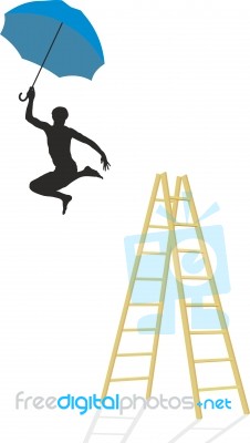 Jump From The Ladder Stock Image