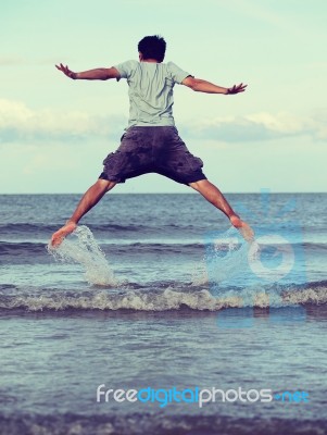 Jump To The Freedom Stock Photo