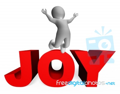 Jumping 3d Character Showing Excitement And Joy Stock Image