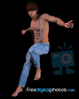 Jumping Male Model Stock Image