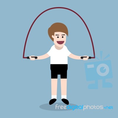 Jumping Rope Exercise Stock Image