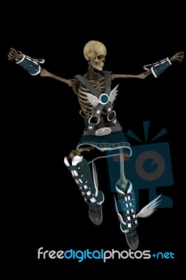 Jumping Skeleton Stock Image