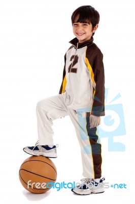 Junior Boy Basket Ball Player Stock Photo