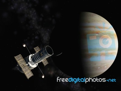 Jupiter And The Satellite Stock Image