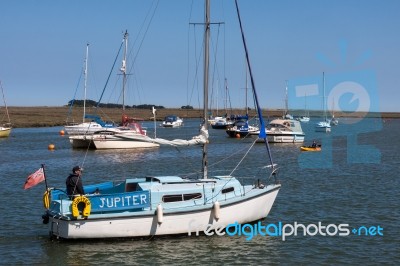 Jupiter Yacht Motoring Into Wells Stock Photo