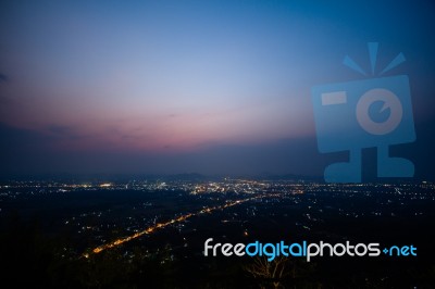 Just Before Sunset At Loei City, Thailand Stock Photo