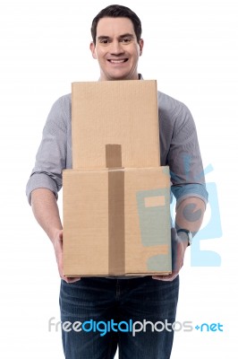 Just Now Got My Parcels Stock Photo