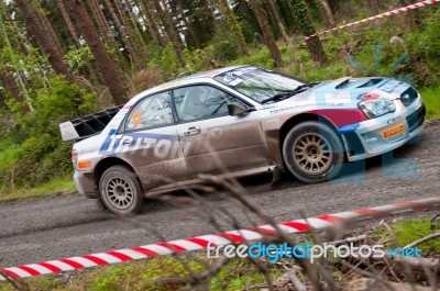 K. Barrett Driving Subaru Impreza Stock Photo