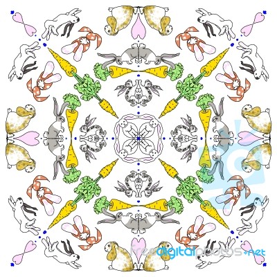 Kaleidoscope Rabbits Stock Image