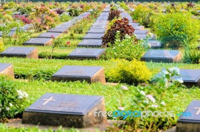 Kanchanaburi War Cemetery (don Rak) Stock Photo