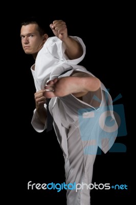 Karate Young Fighter Stock Photo