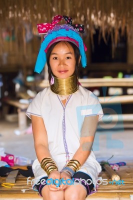 Karen Tribal Girl From Padaung Long Neck Hill Tribe Village Stock Photo