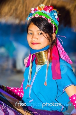 Karen Tribal Girl From Padaung Long Neck Hill Tribe Village Stock Photo