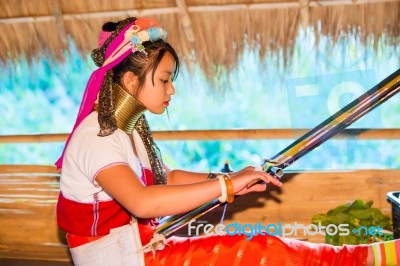 Karen Tribal Girl From Padaung Long Neck Hill Tribe Village Stock Photo