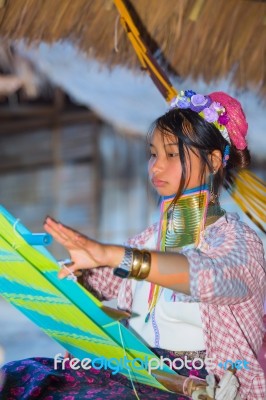 Karen Tribal Girl From Padaung Long Neck Hill Tribe Village Stock Photo