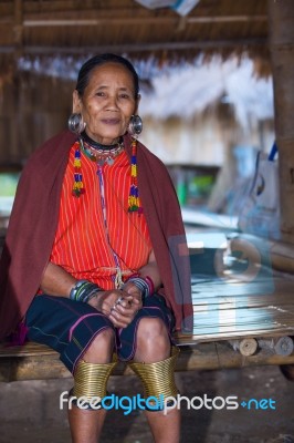 Karen Tribal Woman From Padaung Long Neck Hill Tribe Village Stock Photo