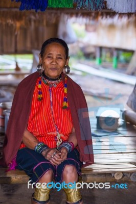 Karen Tribal Woman From Padaung Long Neck Hill Tribe Village Stock Photo