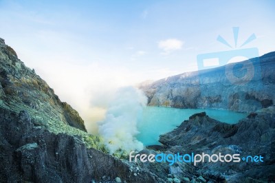 Kawah Ijen Volcano Stock Photo