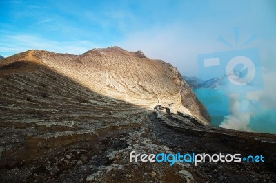 Kawah Ijen Volcano Stock Photo