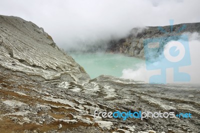 Kawah Ijen Volcano Stock Photo