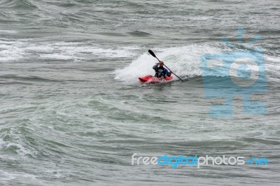 Kayaking In Cornwall Stock Photo