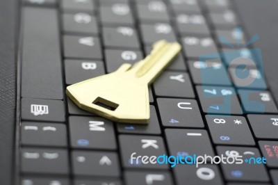 Key And Keyboard Stock Photo