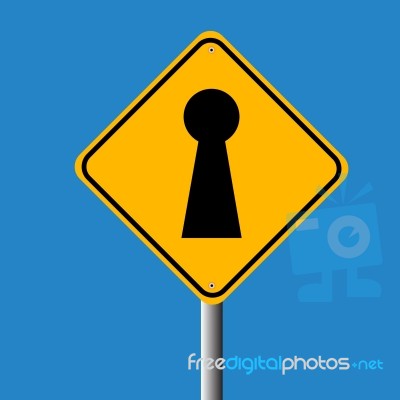 Key Hole In Traffic Sign Stock Image