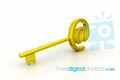 Key With At The Rate Symbol Stock Image