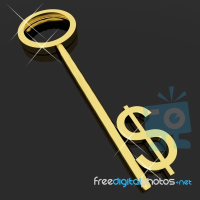 Key With Dollar Sign Stock Image