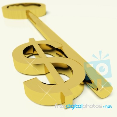 Key With Dollar Sign Stock Image