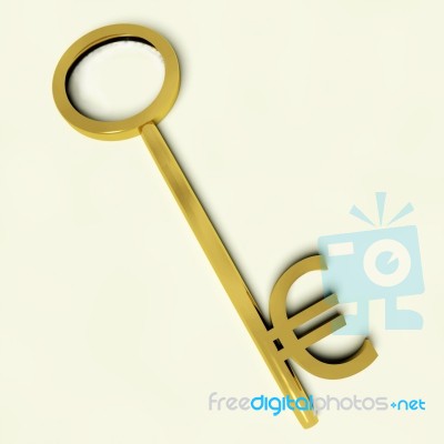 Key With Euro Sign Stock Image