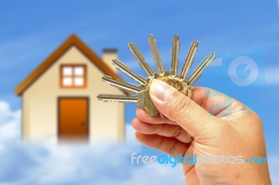 Key With House Stock Photo