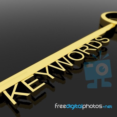 Key With Keywords Text Stock Image