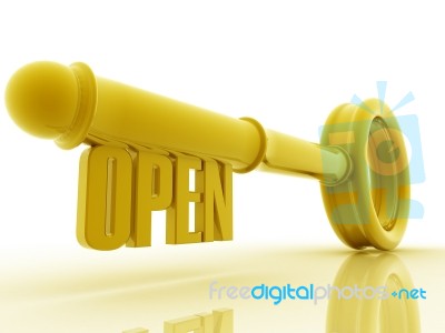 Key With Open Text Stock Image