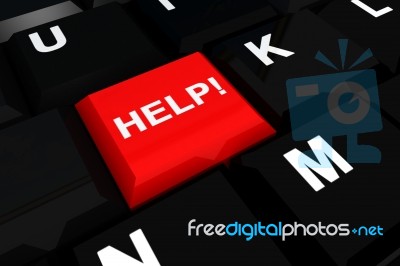 Keyboard And  Help Stock Image