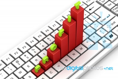 Keyboard Diagram With Profit Stock Image