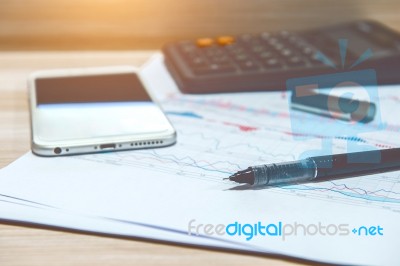 Keyboard, Pen, Tablet And Documents Stock Photo