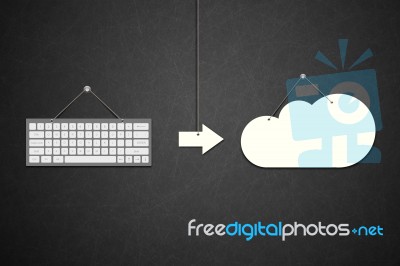 Keyboard With Cloud Stock Image