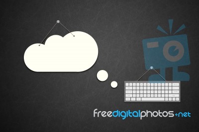 Keyboard With Cloud Stock Image