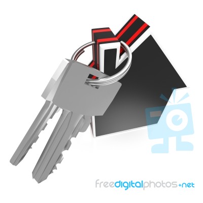 Keys And House Showing Home Security Stock Image