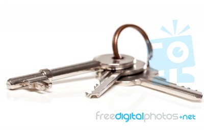 Keys On A White Background Stock Photo