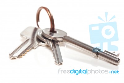 Keys On A White Background Stock Photo