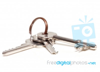 Keys On A White Background Stock Photo