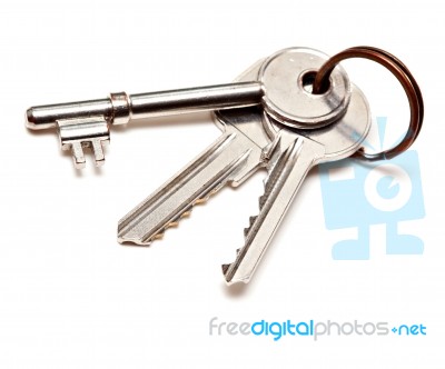 Keys On A White Background Stock Photo