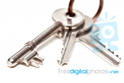 Keys On A White Background Stock Photo