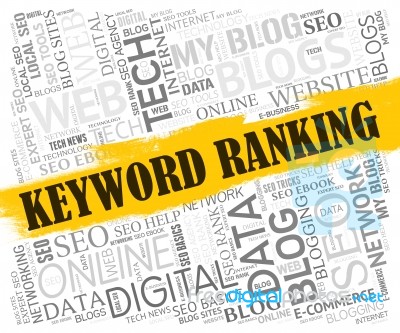 Keyword Ranking Means Search Engine And Dialogue Stock Image